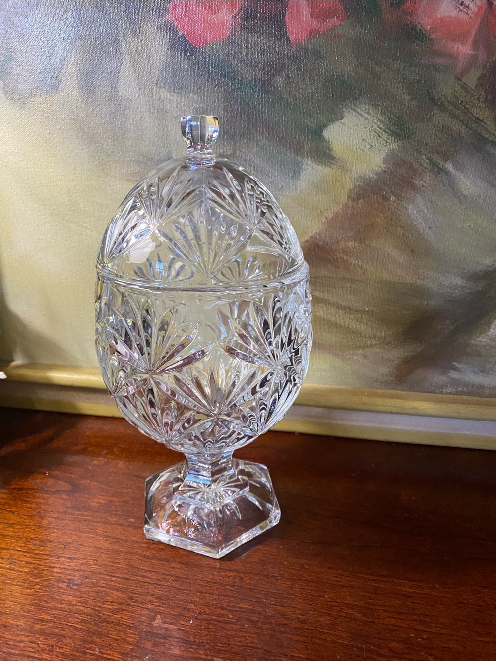 Vintage Teleflora Crystal Lidded Vase